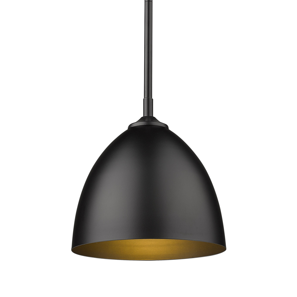 Yep by Golden Lighting Zoey 1-light 9in Pendant in Matte Black